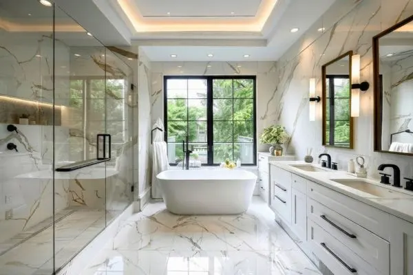 21 Large Tile Shower Ideas That Make Bathrooms Look Bigger and More Luxurious