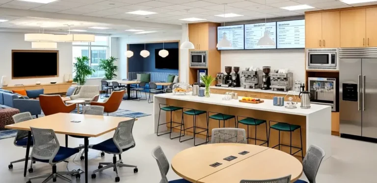 17 Modern Office Pantry Design Ideas for Small Workspaces and Team Comfort